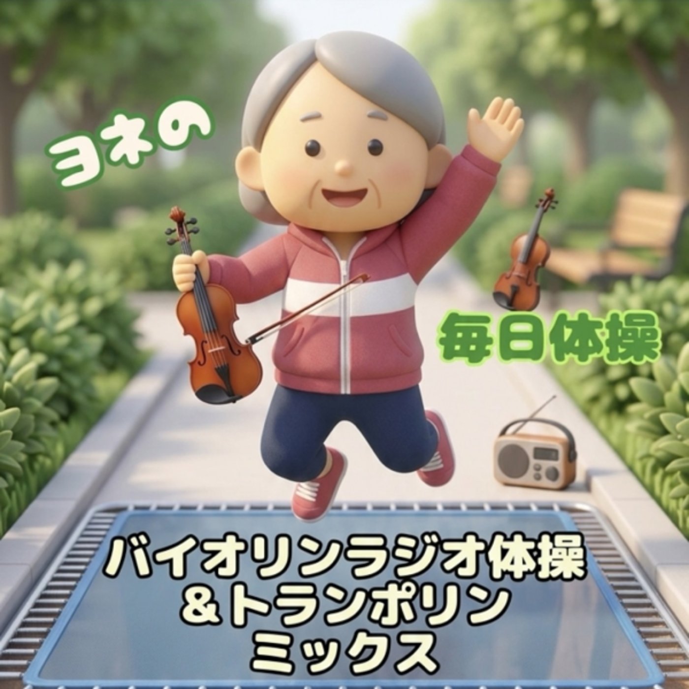 118《ヨネの毎日体操》バイオリンラジオ体操&amp;トランポリン