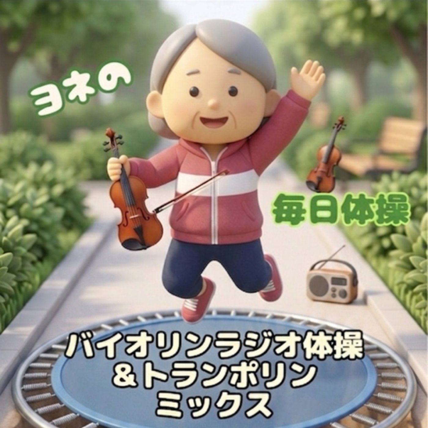 120《ヨネの毎日体操》バイオリンラジオ体操&amp;トランポリン